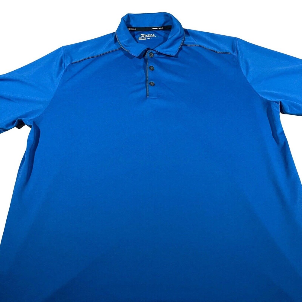 Nike Polo Shirt Adult Extra Large Blue Dri-Fit Golf Polo Athletic Rugby Coach